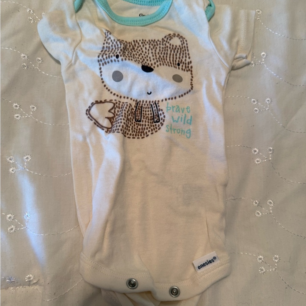 Cream and Brown Fox Bodysuit